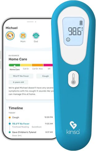 ميزان الحرارة الرقمي الذكي Kinsa QuickCare - تم ترخيص مقياس الحرارة الطبي من إدارة الغذاء والدواء الأمريكية in Kuwait