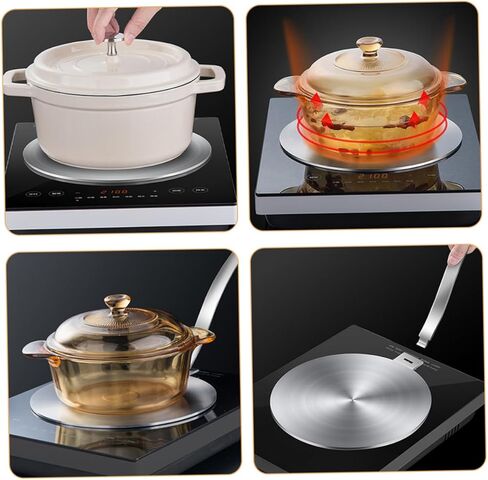 صفيحة تحريض من الفولاذ المقاوم للصدأ لوحة حرارة الناشر لموقد الغاز ولوحة طبخ الطبخ الحثية مقبض مقبض مقبض المطبخ ملحقات المطبخ 12 بوصة قطرها 12 بوصة in Kuwait