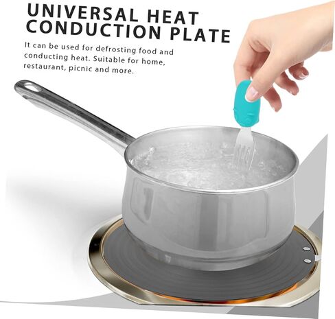 PRETYZOOM Defrosting Tray with Handle Multipurpose Thermal Guide Plate for Cooking and Fast Thawing Non-slip Design Suitable for Various Pots Black in Saudi Arabia