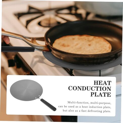PRETYZOOM Defrosting Tray with Handle Multipurpose Thermal Guide Plate for Cooking and Fast Thawing Non-slip Design Suitable for Various Pots Black in Saudi Arabia