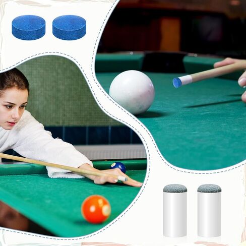 20 PCS Slip on Pool Cue Tips و 20 pcs pools leather pools blue tip 0.47 inch billiard arge tip pool stick stips stips for billiard pools counes issories in Kuwait