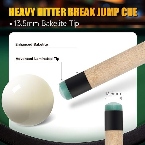 جديلة قفزة القفز مونسكي ، 2 في 1 ضارب ثقيل القفز البلياردو العصي البلياردو 23 ~ 25oz 3 قطع من خشب القيقب الكندي مع 2 حماة المفاصل in Saudi Arabia