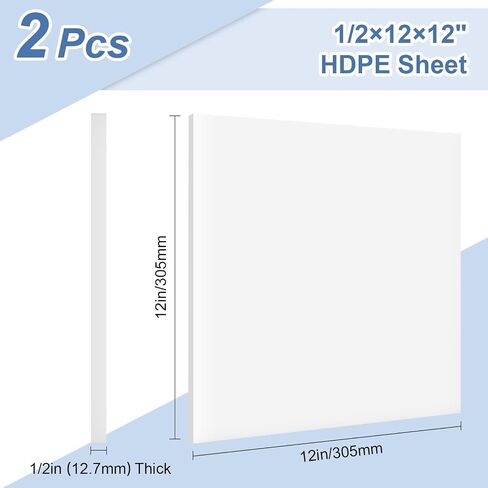 1 PCS HDPE ورقة 1/2 سميكة ， الحجم 12 "× 6" ， لوحة بلاستيكية من البولي إيثيلين عالية الكثافة لوحات بلاستيكية صلبة بلوك بلاستيك لمشاريع DIY التي تعمل على تصنيع يدوية ديكور المنزل (1 ، 12 × 6 × 1/2 ") in Saudi Arabia