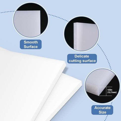 1 PCS HDPE ورقة 1/2 سميكة ， الحجم 12 "× 6" ， لوحة بلاستيكية من البولي إيثيلين عالية الكثافة لوحات بلاستيكية صلبة بلوك بلاستيك لمشاريع DIY التي تعمل على تصنيع يدوية ديكور المنزل (1 ، 12 × 6 × 1/2 ") in Saudi Arabia