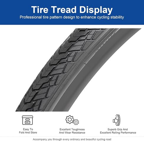 700x45C (47-622) Bike Tire 700C Bicycle tire and 700x44/50 AV48mm Bike Tube Suitable for 700 x 45C City/Road Folding Replacement Bike Tire (Single) in Saudi Arabia