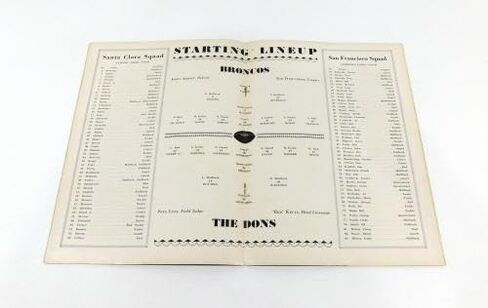 1932 Santa Clara at San Francisco College Football Program 11-13-32 - NFL Programs in Saudi Arabia