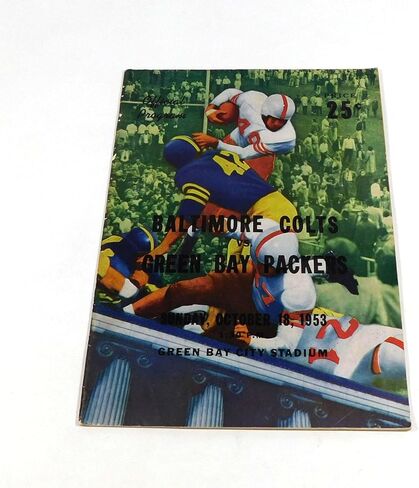 1953 Baltimore Colts at Bay Packers NFL Football Program 10-18-53 - NFL Programs in Saudi Arabia