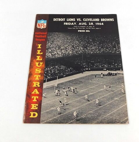 1964 Cleveland Browns at Detroit Lions NFL Football Program 8-28-64 - NFL Programs in Saudi Arabia