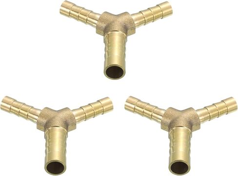 uxcell 3 pcs brass خرطوم Barb Fitting y على شكل 3 طريقة موصل مقرن ، 5/16 "x1/4" x1/4 "معرف النحاس المناسب تركيبات خرطوم الهواء تركيبات لربط هواء الوقود المائي ، خراطيم الزيت in Saudi Arabia