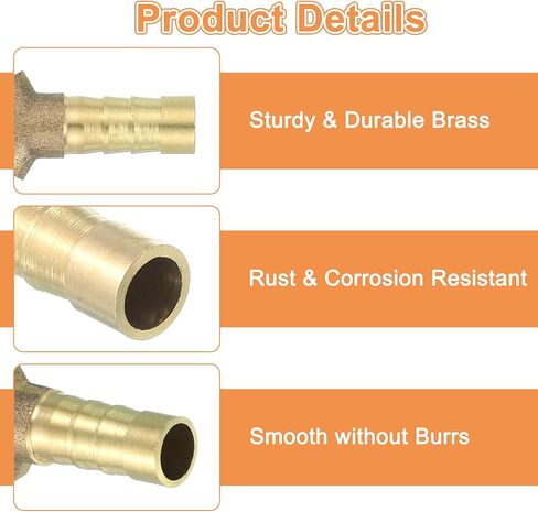 uxcell 3 pcs brass خرطوم Barb Fitting y على شكل 3 طريقة موصل مقرن ، 5/16 "x1/4" x1/4 "معرف النحاس المناسب تركيبات خرطوم الهواء تركيبات لربط هواء الوقود المائي ، خراطيم الزيت in Saudi Arabia