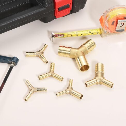 uxcell 3 pcs brass خرطوم Barb Fitting y على شكل 3 طريقة موصل مقرن ، 5/16 "x1/4" x1/4 "معرف النحاس المناسب تركيبات خرطوم الهواء تركيبات لربط هواء الوقود المائي ، خراطيم الزيت in Saudi Arabia