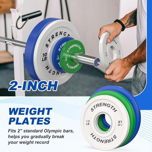 XDDIAS Rubber Weight Plates for Barbell, 2-Inch Olympic Grip Plate for Strength Training, Weightlifting and Bodybuilding in Home & Gym, Solid Cast Iron Weight Plates Pair and Sets in Kuwait