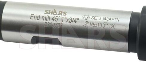Shars 1" 45 Degree Indexable End Mill SEHT Insert, 3/4'' Shank 404-2365 ^[ in Saudi Arabia