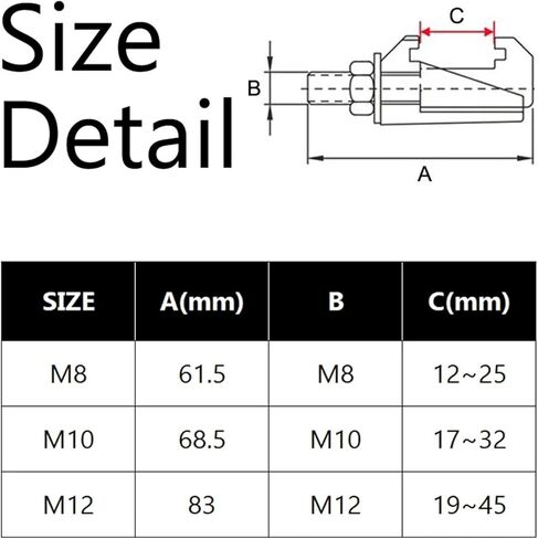 M8 M10 M12 ISO Double Claw Clamp 304 تركيب الفولاذ المقاوم للصدأ (M12) in Saudi Arabia