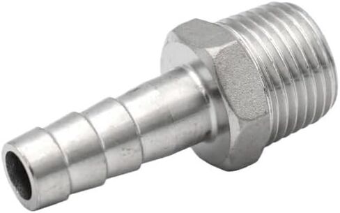 1PC SS304 خرطوم بارب موصل 6 8 10 12 13 15 16 19 20 25 32 38 مم مع BSPT MALE THREAL 1/8 "1/4" 3/8 "1/2" 3/4 "1" تركيبات الأنابيب (12 مم ، 1 ") in Saudi Arabia
