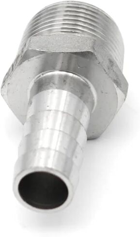 1PC SS304 خرطوم بارب موصل 6 8 10 12 13 15 16 19 20 25 32 38 مم مع BSPT MALE THREAL 1/8 "1/4" 3/8 "1/2" 3/4 "1" تركيبات الأنابيب (12 مم ، 1 ") in Saudi Arabia