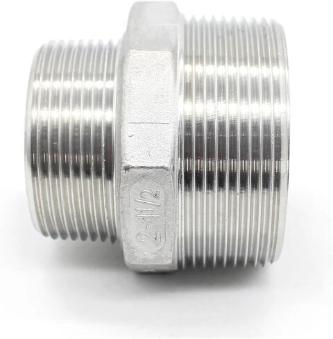 SAP 304 الذكور المخفض Hex Nipple SS304 BSPT الذكور الخيط تقليل الموصل الذكور محول السداسي الفولاذ المقاوم للصدأ BSPT تجهيز الذكور (1inchx3i8inch) in Saudi Arabia