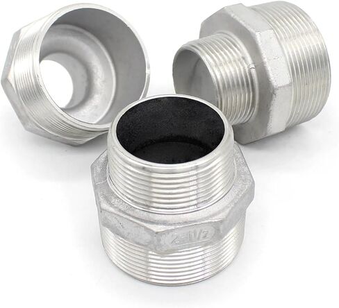 SAP 304 الذكور المخفض Hex Nipple SS304 BSPT الذكور الخيط تقليل الموصل الذكور محول السداسي الفولاذ المقاوم للصدأ BSPT تجهيز الذكور (1inchx3i8inch) in Saudi Arabia