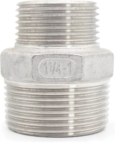 SAP 304 الذكور المخفض Hex Nipple SS304 BSPT الذكور الخيط تقليل الموصل الذكور محول السداسي الفولاذ المقاوم للصدأ BSPT تجهيز الذكور (1inchx3i8inch) in Saudi Arabia