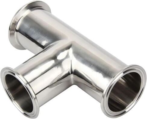 Tri Clamp 3 Way Tee 3/4'' 1'' 1.5'' 2'' 2.5'' 3'' 4'' Stainless Steel SS304 Pipe Fitting Homebrew(19mm x Ferrule 50.5,SS304) in Saudi Arabia