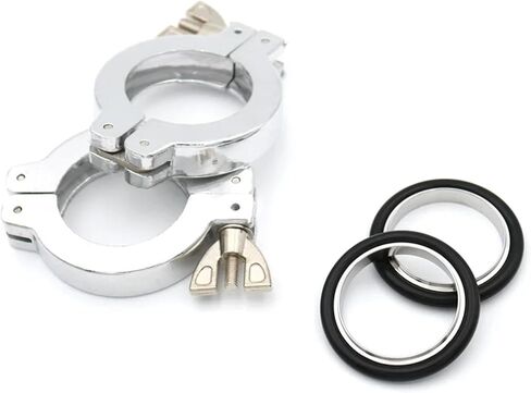 10pcs KF25 الفراغ الألمنيوم مزدوج دبوس ثلاثي المشبك شفة Ni مطلي مع حلقة تركز FPM O-Ring أنابيب (بدلة) in Saudi Arabia