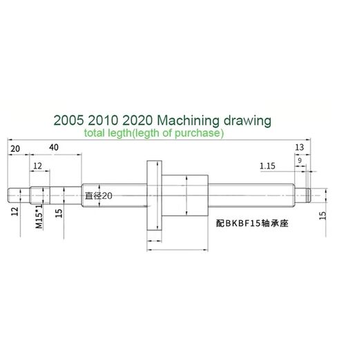 Linear Motion Ball Screw Precision Part C7 Rolled Ball Screw 300-1000mm + SFU2010 Ball Nut Housing BK15 BF15 Support Coupler(1000mm) in Kuwait