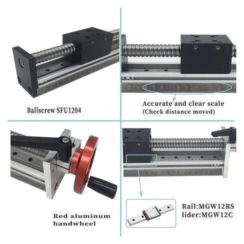 Linear Motion Ball Screw Precision Part Manual Sliding Table 50~1000mm Effective Stroke Ball Screw SFU1204 Single Line Rail Guide MGW12C Slider(900MM Stroke) in Kuwait
