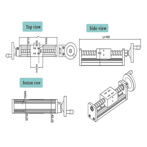 Linear Motion Ball Screw Precision Part Manual Sliding Table 50~1000mm Effective Stroke Ball Screw SFU1204 Single Line Rail Guide MGW12C Slider(900MM Stroke) in Kuwait