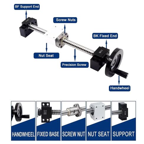 Linear Motion Ball Screw Precision Part Linear Rails 2pcs HGR20 Square Linear Guide +4pcs HGH20CA Carriages Blocks +SFU1610 Ball Screw Set(200mm) in Kuwait