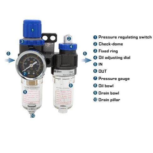AFC2000 1/4 "تجمع منظم مرشح الهواء المركب ، FRL اثنين من فصل مياه زيت الاتحاد (أبيض) in Kuwait