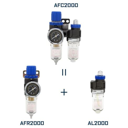 AFC2000 1/4 "تجمع منظم مرشح الهواء المركب ، FRL اثنين من فصل مياه زيت الاتحاد (أبيض) in Kuwait