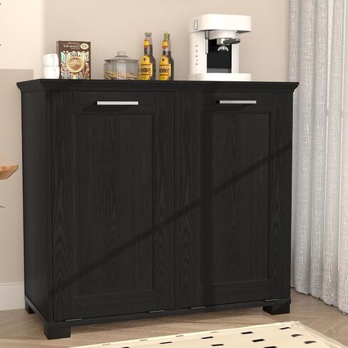 Wooden Tilt Out Trash Cabinet, Hidden Trash Can Cabinet 10 Gallon Garbage Cabinet for Kitchen, Living Room & Bathroom White Finish in Saudi Arabia