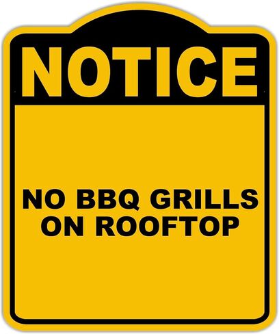 لا توجد شوايات شواء على السطح إشعار أصفر أسود الألومنيوم المركب 20 × 24 بوصة in Kuwait