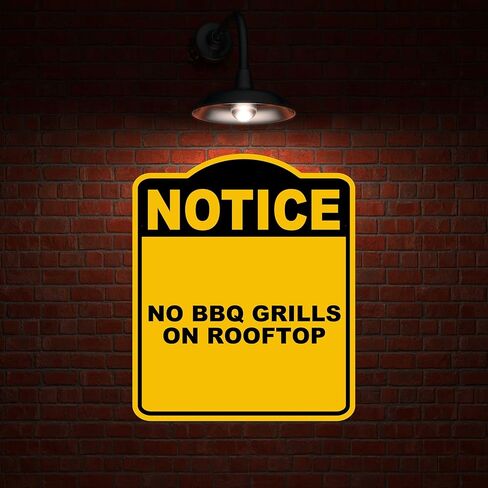 لا توجد شوايات شواء على السطح إشعار أصفر أسود الألومنيوم المركب 20 × 24 بوصة in Kuwait