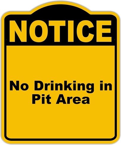 لا يوجد شرب في منطقة الحفرة إشعار الصفراء الأسود الألومنيوم المركب 8.5 × 10 بوصات in Kuwait