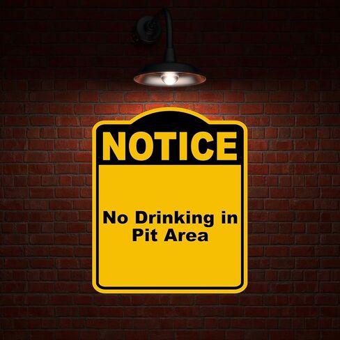 لا يوجد شرب في منطقة الحفرة إشعار الصفراء الأسود الألومنيوم المركب 8.5 × 10 بوصات in Kuwait