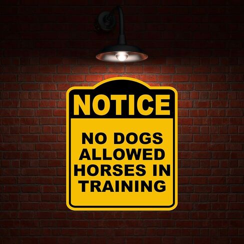 لا يسمح كل الكلاب بالخيول في التدريب إشعار أصفر بلومنيوم مركب مركب 15 × 18 بوصة in Kuwait