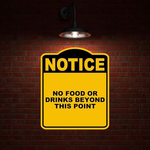 لا يوجد طعام أو مشروبات خارج هذه النقطة لاحظت علامة مركب من الألومنيوم الأسود الصفراء 20 × 24 بوصة in Kuwait