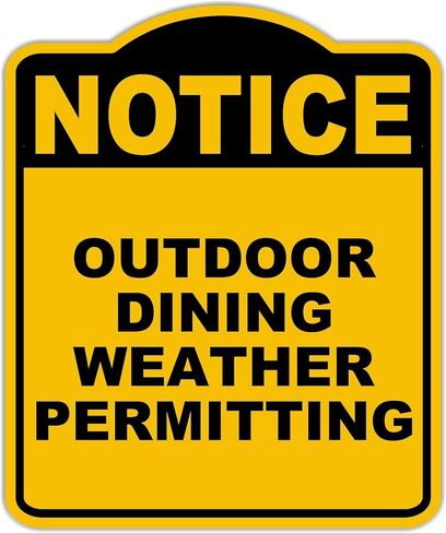 طقس الطعام في الهواء الطلق التصريح إشعارًا أصفر بالألومنيوم الأسود المركب 15 × 18 بوصة in Kuwait