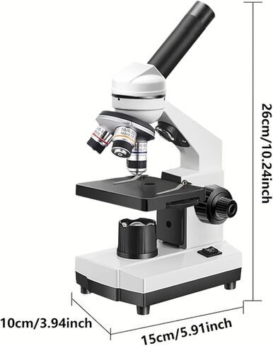 Microscope Kit for Students Back to School LED Monocular Student Compound Microscope Suitable for Beginners Portable Easy to Operate, Upper and Lower Light Sources, 100-1000x Magnification Powerful in Saudi Arabia