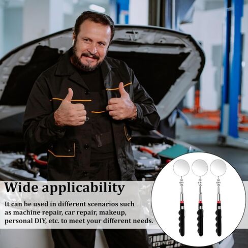 12 Pcs Telescoping Inspection Mirror Retractable Mechanical Mirrors Long Handle Under Vehicle Telescoping Mirrors Extendable 360 Rotation Detection Mirror for Mechanics Contractors Technicians in Saudi Arabia