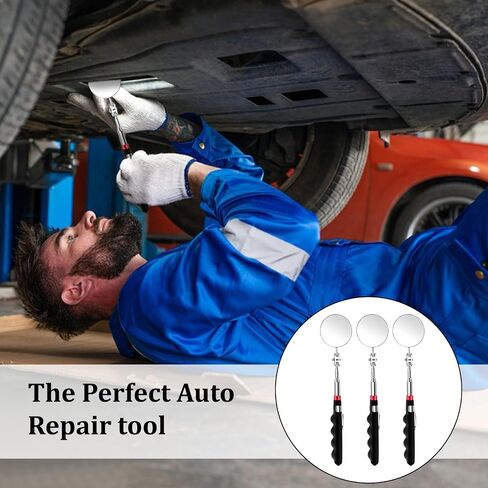 12 Pcs Telescoping Inspection Mirror Retractable Mechanical Mirrors Long Handle Under Vehicle Telescoping Mirrors Extendable 360 Rotation Detection Mirror for Mechanics Contractors Technicians in Saudi Arabia