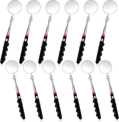 12 Pcs Telescoping Inspection Mirror Retractable Mechanical Mirrors Long Handle Under Vehicle Telescoping Mirrors Extendable 360 Rotation Detection Mirror for Mechanics Contractors Technicians in Saudi Arabia