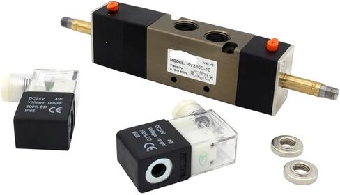 4V330C-10 4V330E-10 4V330P-10 5-way three-position double solenoid pneumatic air valve 3/8" AC220V with accessories(Without fittings) in Saudi Arabia