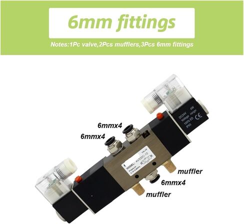 4V330C-10 4V330E-10 4V330P-10 5-way three-position double solenoid pneumatic air valve 3/8" AC220V with accessories(Without fittings) in Saudi Arabia