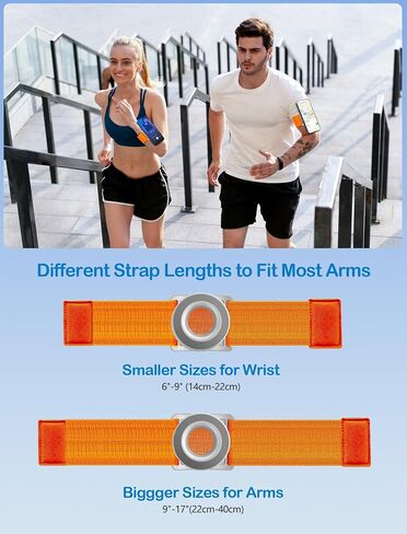 TOPGO Magnetic Running Phone Holder for iPhone, HD Mirror & Extendable Anti-Drop Rope for Gym/Yoga, 360° Rotatable Wrist Phone Holder, Fits iPhone 16 Pro & Android (Black, 2 Straps) in Saudi Arabia