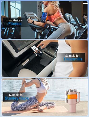 TOPGO Magnetic Running Phone Holder for iPhone, HD Mirror & Extendable Anti-Drop Rope for Gym/Yoga, 360° Rotatable Wrist Phone Holder, Fits iPhone 16 Pro & Android (Black, 2 Straps) in Saudi Arabia