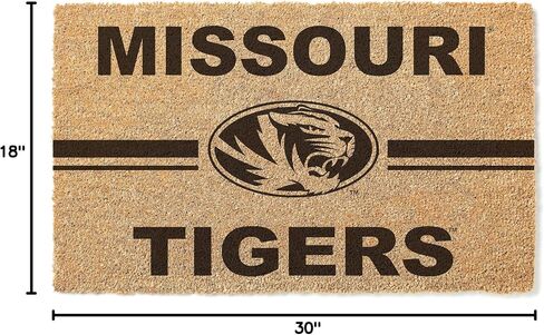 KH Sports Fan Missouri Tigers Team Logo Coir Doormat ، 18 × 30 بوصة ، طيور النمور في الهواء الطلق ؛ عرض روح فريقك مع هذا الفريد من نوعه ممسحة ميسوري تايجر in Saudi Arabia