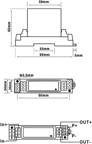 4-20MA 0-20MA الإخراج DC/AC جهاز إرسال الجهد 5V/10V/50V/100V/200V/300V/500V/1000V مستشعر الجهد العالي DC15V إمدادات الطاقة (0-10V DC ، إخراج 0-20MA) in Kuwait
