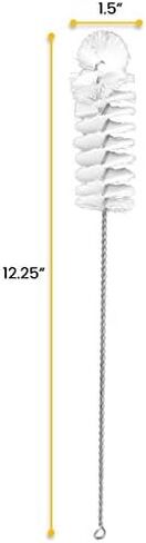 EISCO (Pack of 12) Nylon Cleaning Brushes with Fan-Shaped Ends, 12.25" - Twisted Stainless Steel Wire Handles - Ideal for 1.2" - 1.4" Diameter Tubes, Bottles, Flasks, Cylinders, Jars, Vases, Cups in Saudi Arabia